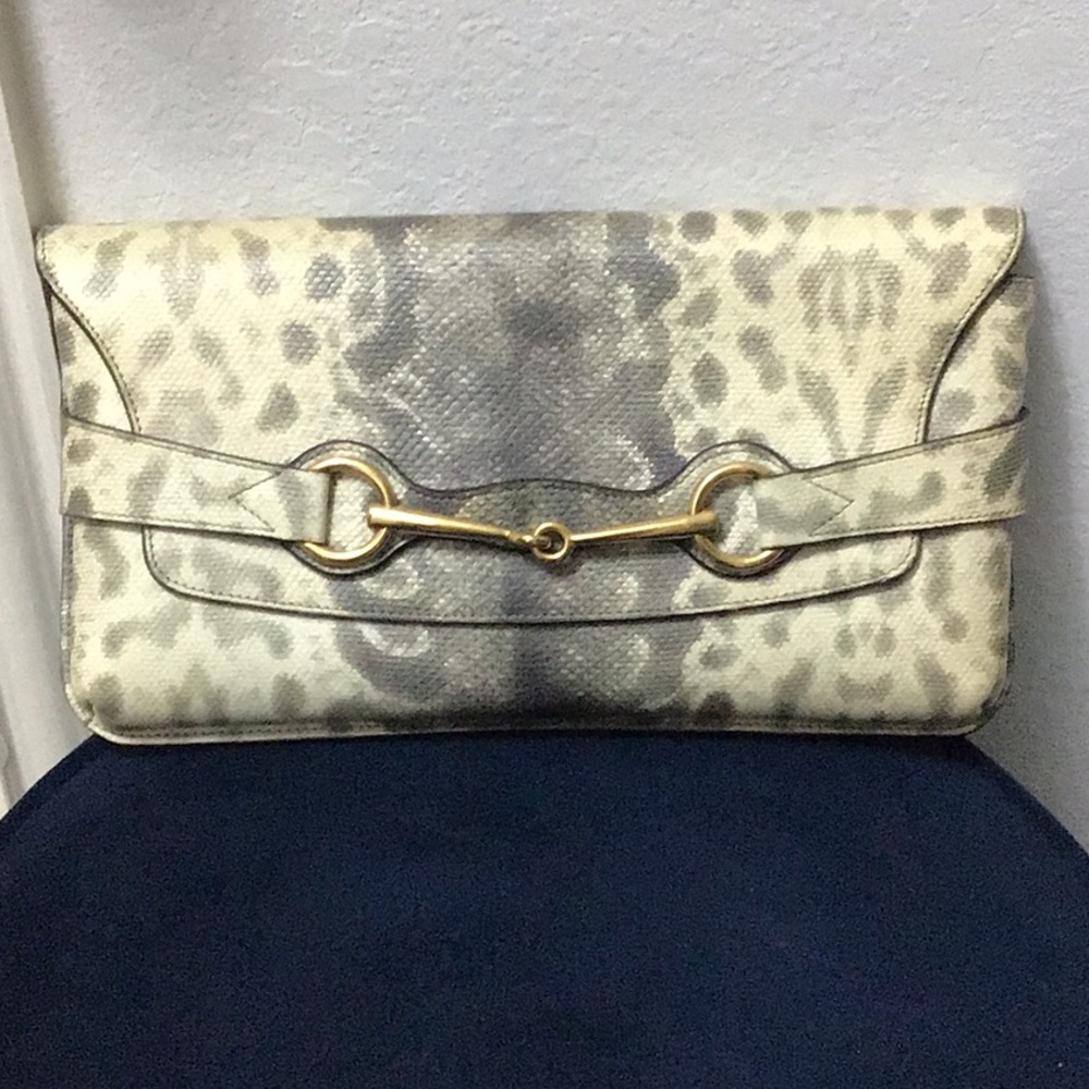 Gucci Karung Python Bit Clutch (Large)